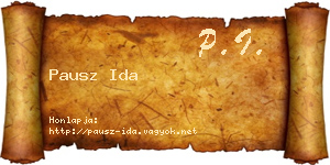 Pausz Ida névjegykártya